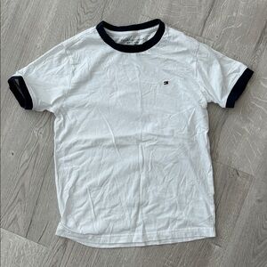Tommy Hilfiger Boys White Tee with Navy Collar